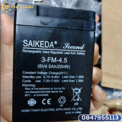 Pin ắc quy khô SAIKEDA 3-FM-4.5 6V 4.5Ah