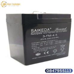 Pin ắc quy khô SAIKEDA 3-FM-4.5 6V 4.5Ah là dòng ắc quy kín khí (VRLA/AGM) chất lượng cao, cho nguồn điện ổn định, bền bỉ và không cần bảo dưỡng. Với điện áp 6V, dung lượng 4.5Ah, sản phẩm phù hợp cho cân điện tử, đèn sạc, xe đồ chơi trẻ em, thiết bị báo động và nhiều thiết bị điện dân dụng khác. Thiết kế chống rò rỉ, tuổi thọ cao, khả năng sạc xả ổn định giúp SAIKEDA 3-FM-4.5 6V 4.5Ah trở thành lựa chọn đáng tin cậy cho nhu cầu thay thế và sử dụng lâu dài.