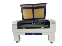 Máy cắt laser CO2 1 đầu 1390 (cắt logo, nhãn dệt) ở Hồ Chí Minh. Hàng có sẵn